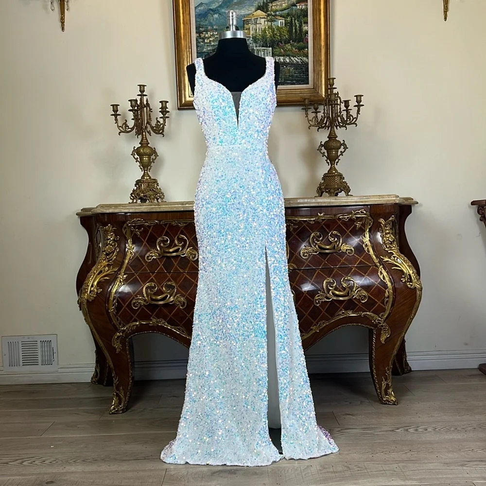 Women,formal all over sequins fitted special Occasion Evening dress - Picture 1 of 6